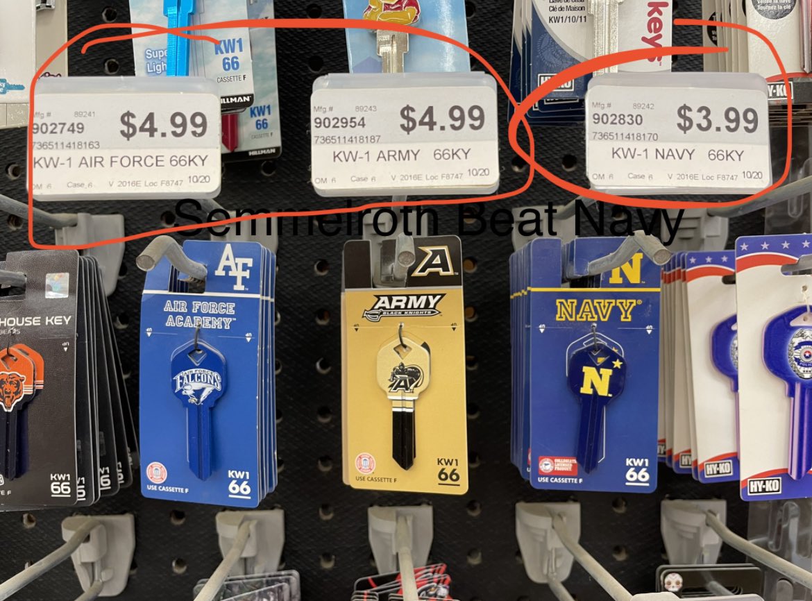 diodepack's tweet photo. Discount keys for discount leaders. #GOARMYBEATNAVY

#GOARMY #BEATNAVY

Thank you to my local Ace Hardware for making this possible. https://t.co/bozQ4eZodV