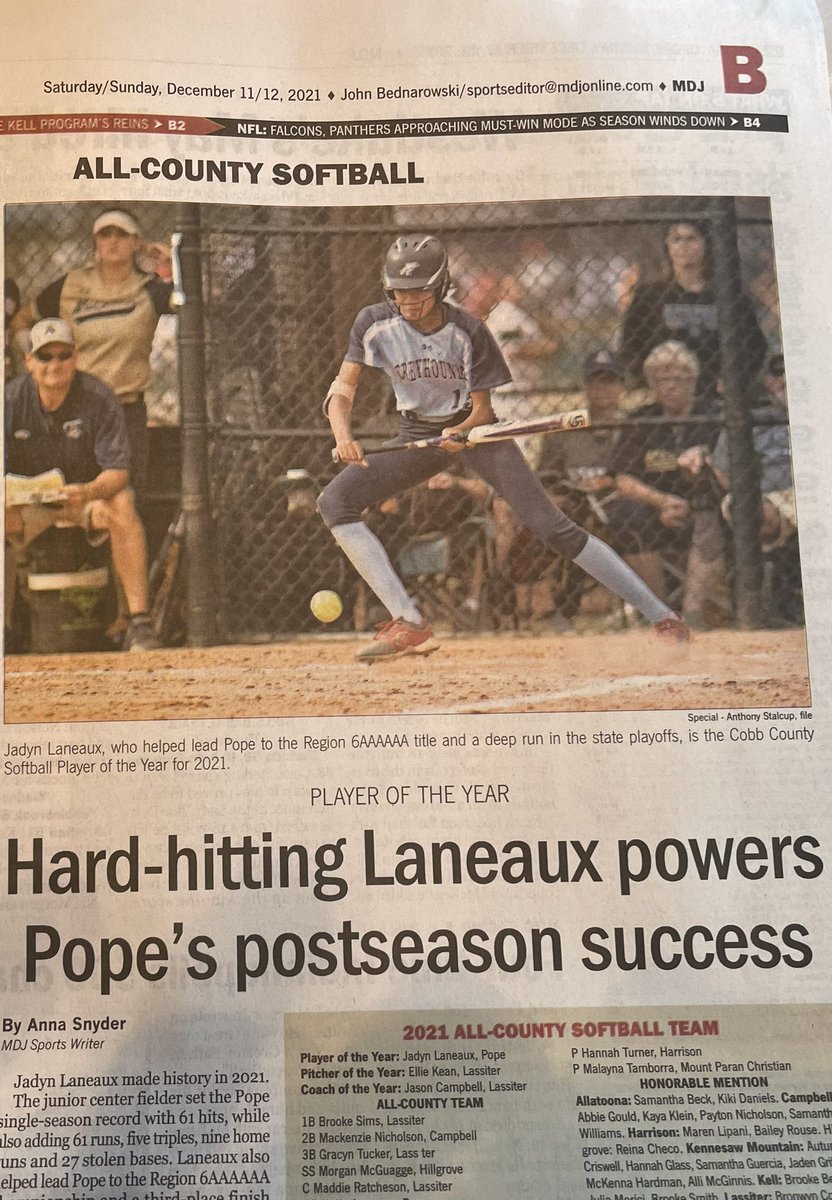 PopeFastpitch's tweet photo. Congrats to the Pope Fastpitch ladies who were recently named to the All-County Softball Team:
@jadynlaneaux_ (Player of the Year)
@katieward_
@krfrost05
Honorable Mention:
@kateEelizabeth6
@KaileyMartin8
@peymccormack
#EPaley
@emilyricci46
#PFPFamily https://t.co/5lQFD52nfP