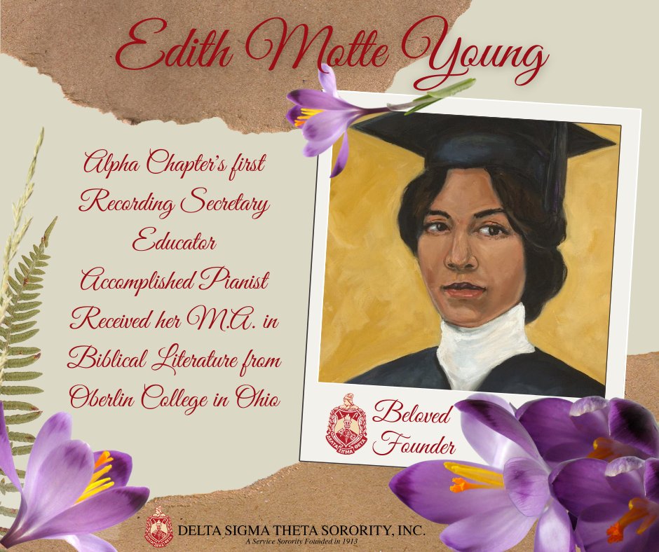 Tampametrodst's tweet photo. #Beloved22 ๐บ Founder Edith Motte Young ๐บ Delta Sigma Theta Sorority, Inc. #ContinuingtheLegacy #DST1913 #SRDST #TampaMetroDST #TMACDST https://t.co/VtGDfXS4we