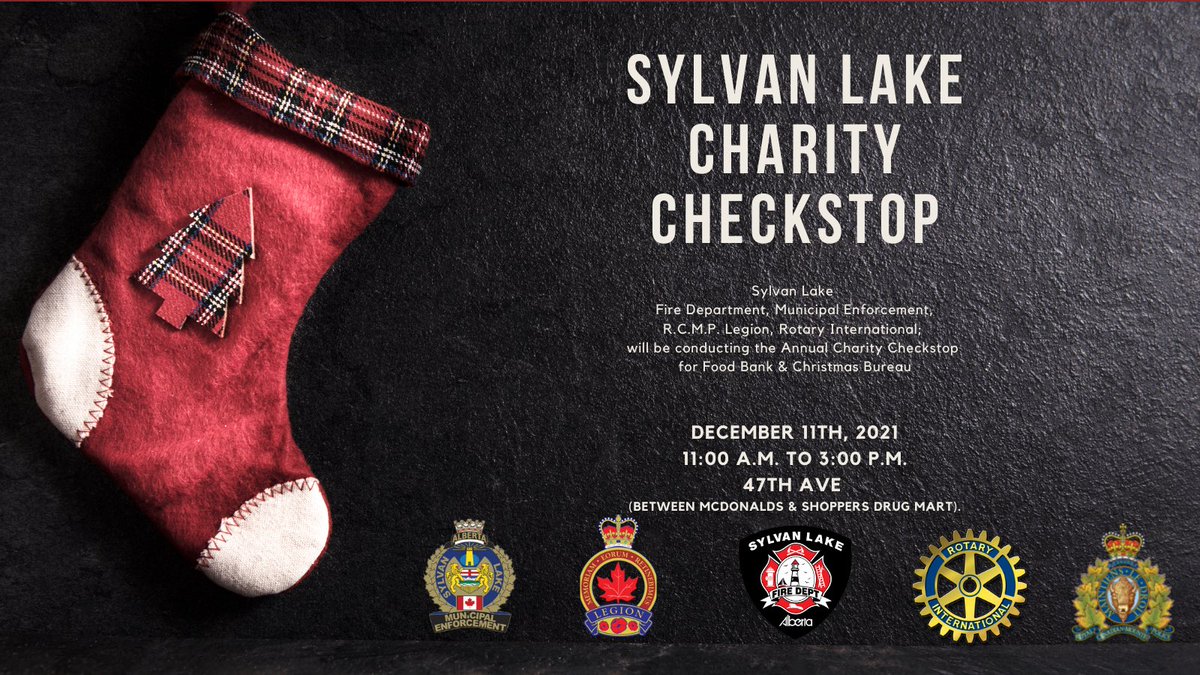 SylvanLakeFire's tweet photo. Today is #CharityCheckstop day in #sylvanlake, all in support of our local Food Bank & Christmas Bureau. We are accepting non perishable food donations,toys and cash.
If you are able, please help a family this holiday season.
#SeasonOfGiving #feedtheneed #Everylittlebitcounts https://t.co/D3wfFWBvy2