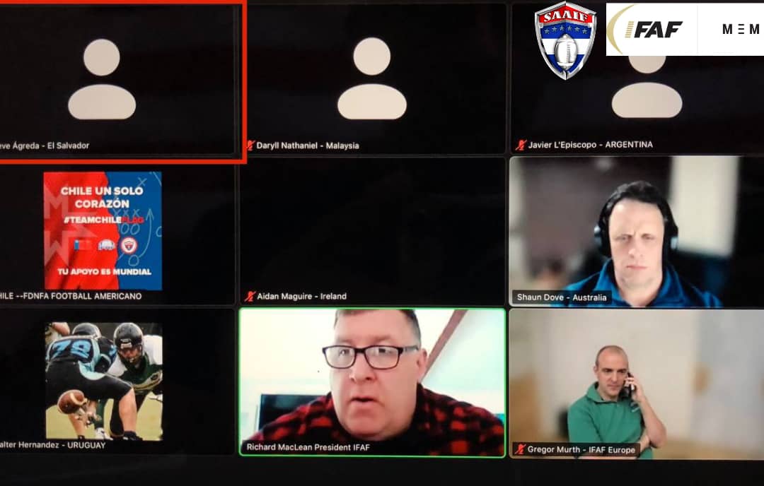 Esta mañana nuestro Presidente, Steve Ágreda,participó en el Congreso Anual de la Federación Internacional de Fútbol Americano (IFAF) de manera virtual.Participando y tocando temas sobre el desarrollo global del deporte,además se votó en el nuevo Comité Ejecutivo de IFAF2021-2024