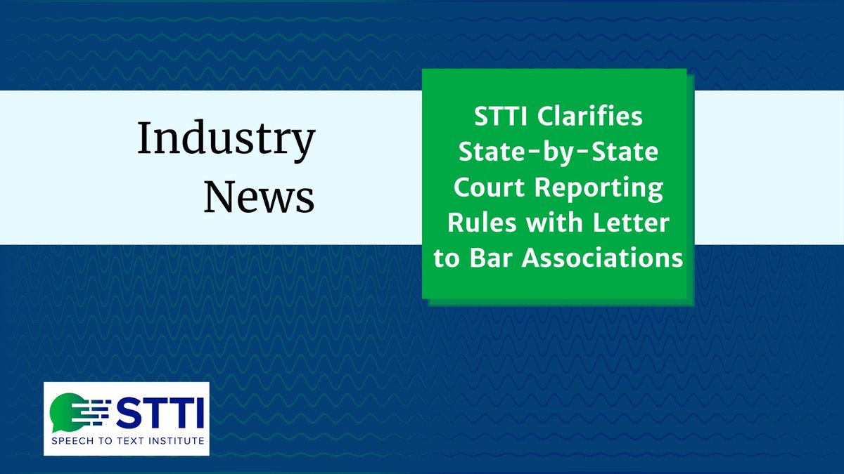 As the #courtreporting industry undergoes a major evolution, state #bar associations need to know where and how non-steno tech can be used to capture the record and how transcripts can be certified - so we wrote them a letter. Read it now: bit.ly/3lqUjdL #stenography