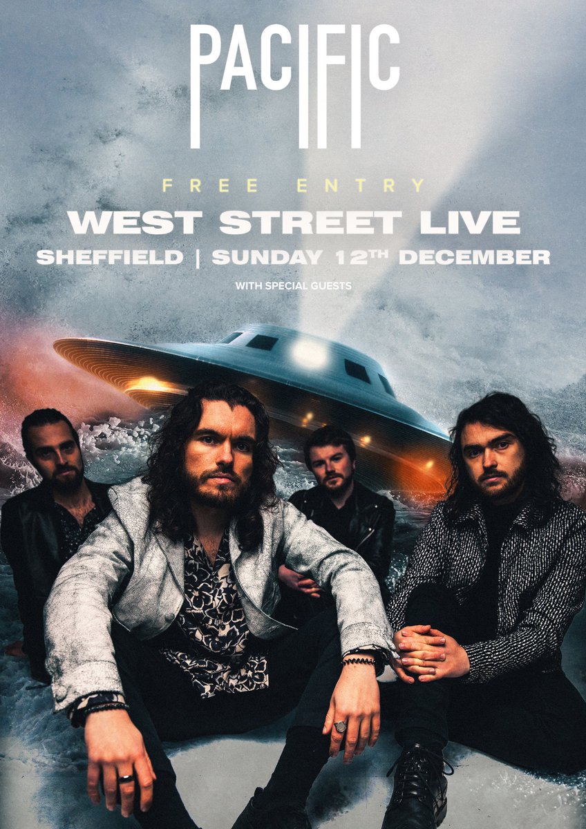 pacificofficial's tweet image. 8pm TOMORROW!! 📢 Last chance to see us this year 🥲 Last date of the tour 🛸 FREE ENTRY at #Sheffield @WestStreetLive 💜