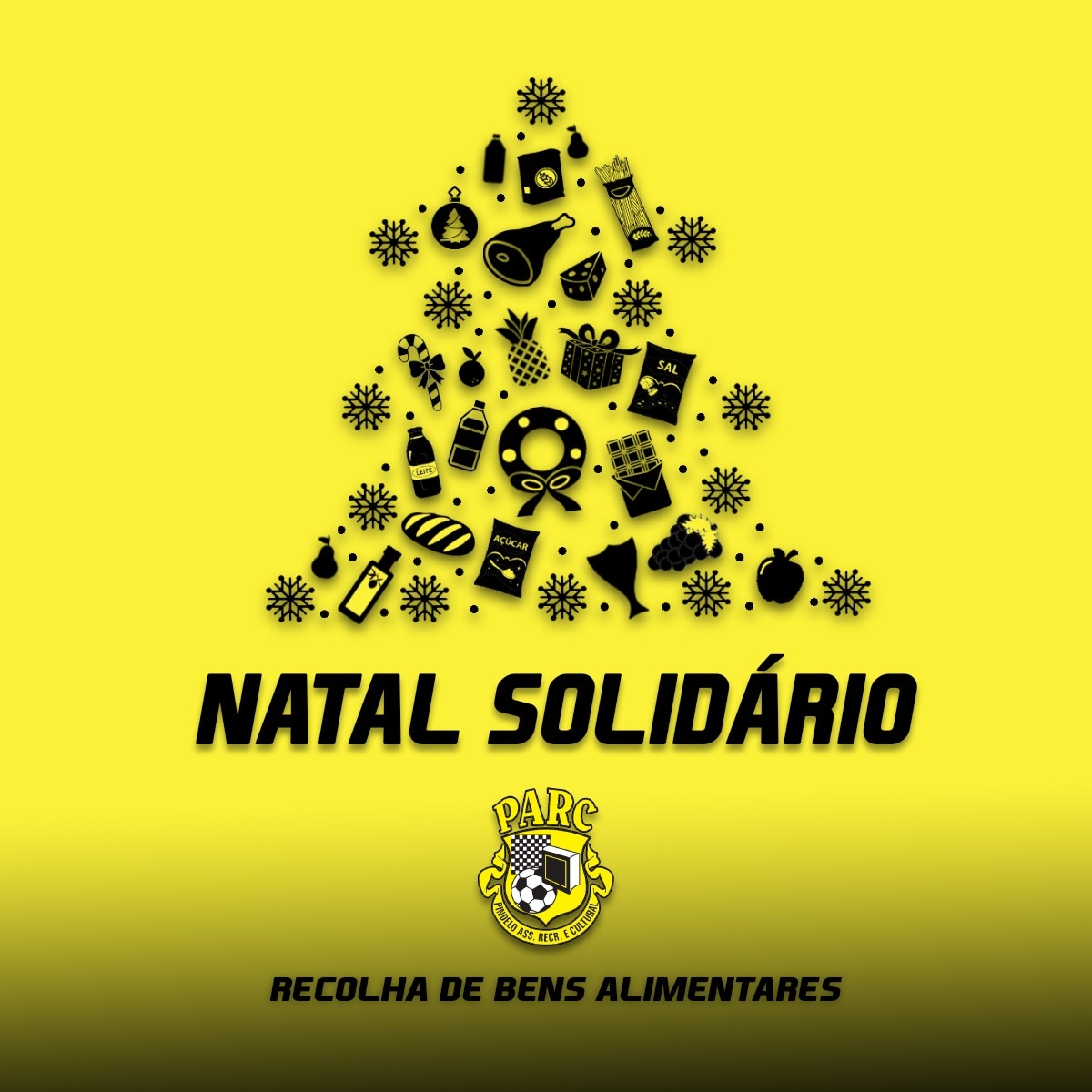 NATAL SOLIDÁRIO DA PARC 🟡⚫

Até ao final do presente ano civil será levada a cabo uma recolha de bens alimentares no nosso pavilhão, que visa ajudar os mais necessitados nesta quadra natalícia 🎄🎅🎁

Obrigado a todos 🙏