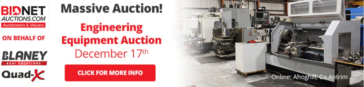 Massive Clearance #Auction to clear space for expansion.  Bidding starts 12th Dec. We have appointed Bidnet Auctions to sell: #ENGINEERING EQUIPMENT &amp; #AGRI #MACHINERY . Register at bidnetauctions.com