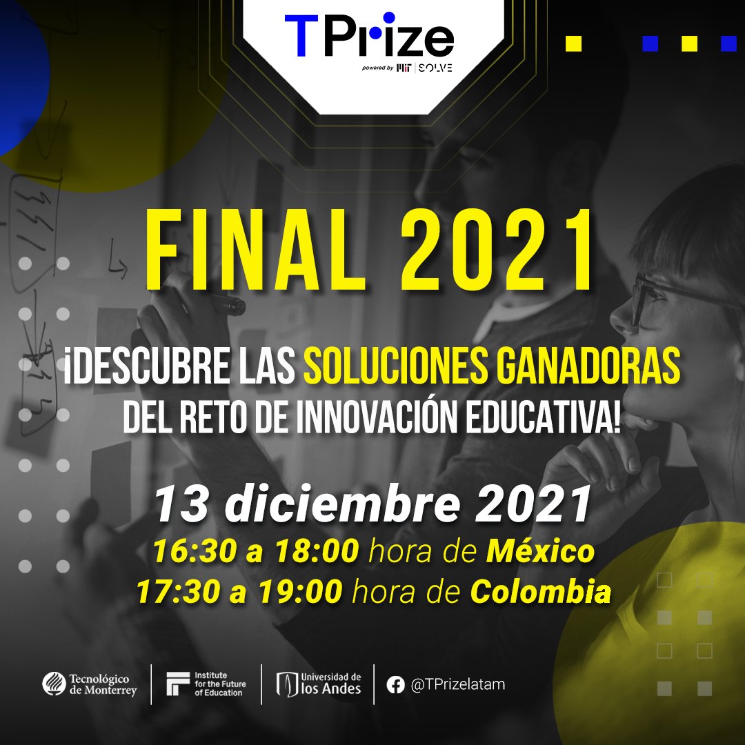 FundacionVarkey's tweet photo. Conocé a las 5 soluciones ganadoras del reto #TPrize 2021. Te esperamos este 13 de diciembre a las 16:30h (MX), la transmisión será en vivo en la página de TPrize. ¡No te lo puedes perder!
#CIIE #edtech #TPrize2021 #IFE https://t.co/oXg2iZlPgJ