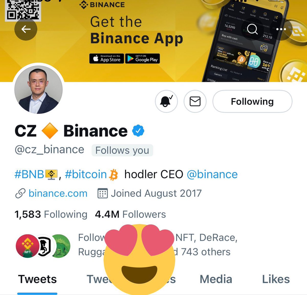 Eljaboom's tweet photo. Long trip but that’s just the beginning.

How it started            How it ended
@cz_binance to world1 https://t.co/g1S06rOIkw