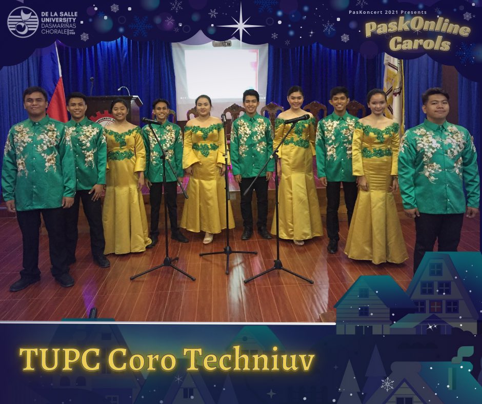 dlsud_chorale's tweet photo. Get ready to enjoy and get into the spirit of joy and thanksgiving with the performance of TUPC Coro Techniuv! Watch This Year’s PasKoncert liveee on December 18, 2021 at 5pm in the De La Salle University - Dasmarinas Chorale Facebook page.

#Paskoncert2021 
#PaskOnlineCarols https://t.co/uvRuY5CzH5