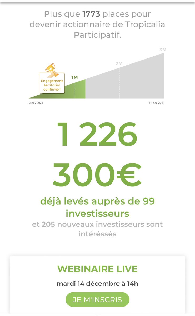 TropicaliaOpale's tweet image. Qui sera le 💯 ème participant à notre opération de financement participatif ?