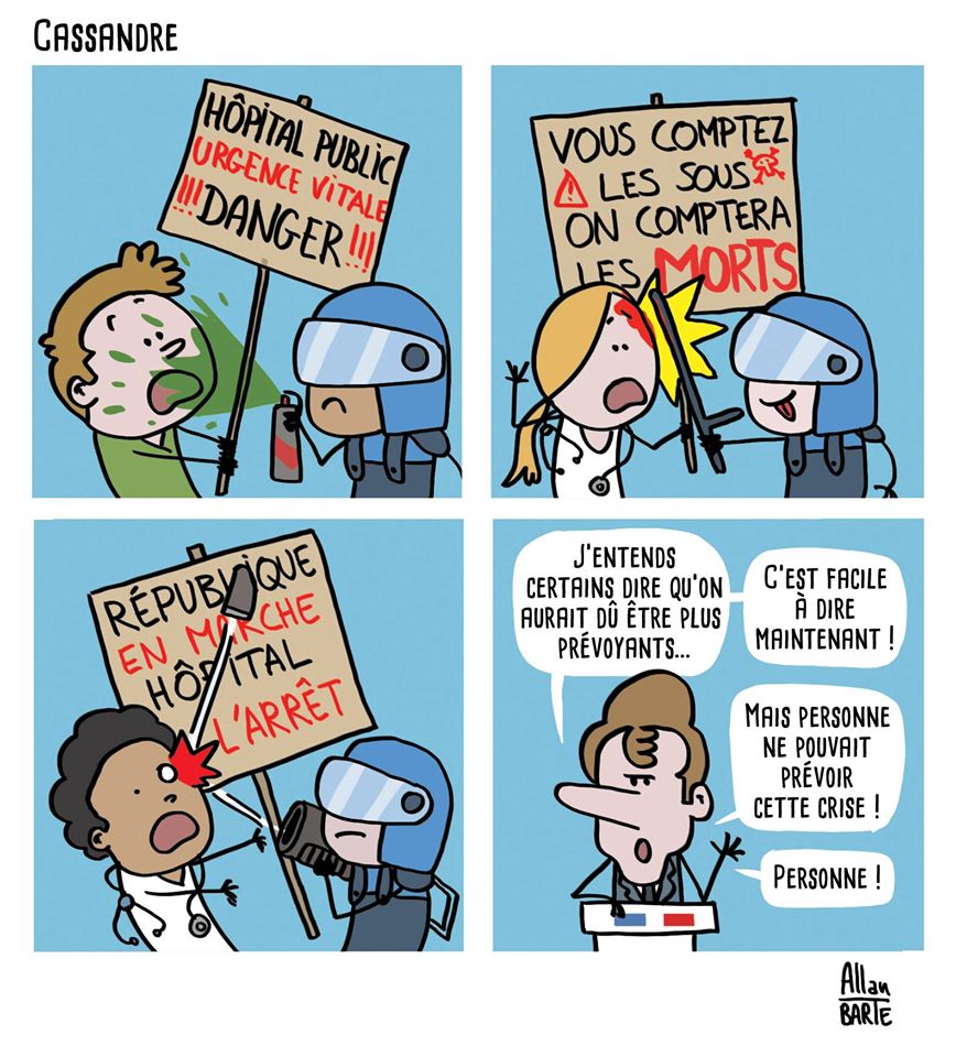 AllanBARTE's tweet photo. D'après Jean Castex, la crise sanitaire a "mis en lumière" les difficultés de l'hôpital.

(Et le dessin date de mars 2020)
#COVID19France #Macron #Macron2022 #Castex #COVID19 https://t.co/5ypISZbQl5