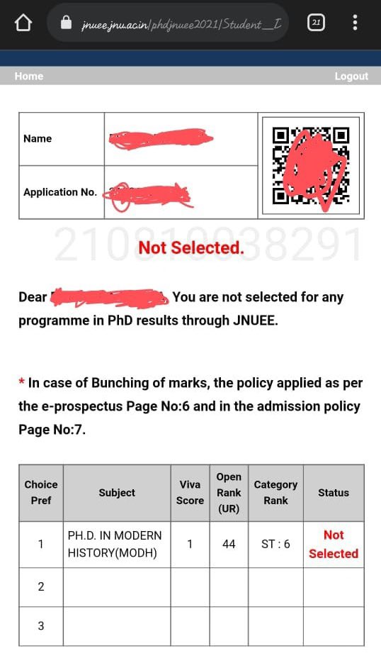 Arjun_Mehar's tweet photo. एक आदिवासी लड़की JNU में पढ़ने के मुहाने तक आती है..! लिखित परीक्षा पास करके वायवा देती है..! लेकिन आधुनिक द्रौणाचार्य उसे 30 नम्बर की मौखिक परीक्षा में 1 नम्बर देते है.! अगर उसे 5 नम्बर भी मिल जाता, तो वह JNU में पीएचडी एडमिशन पा जाती..! आवाज़ बुलंद करो.!
#VivaScam
#JNUPhDScam https://t.co/hXt8gFg7UI