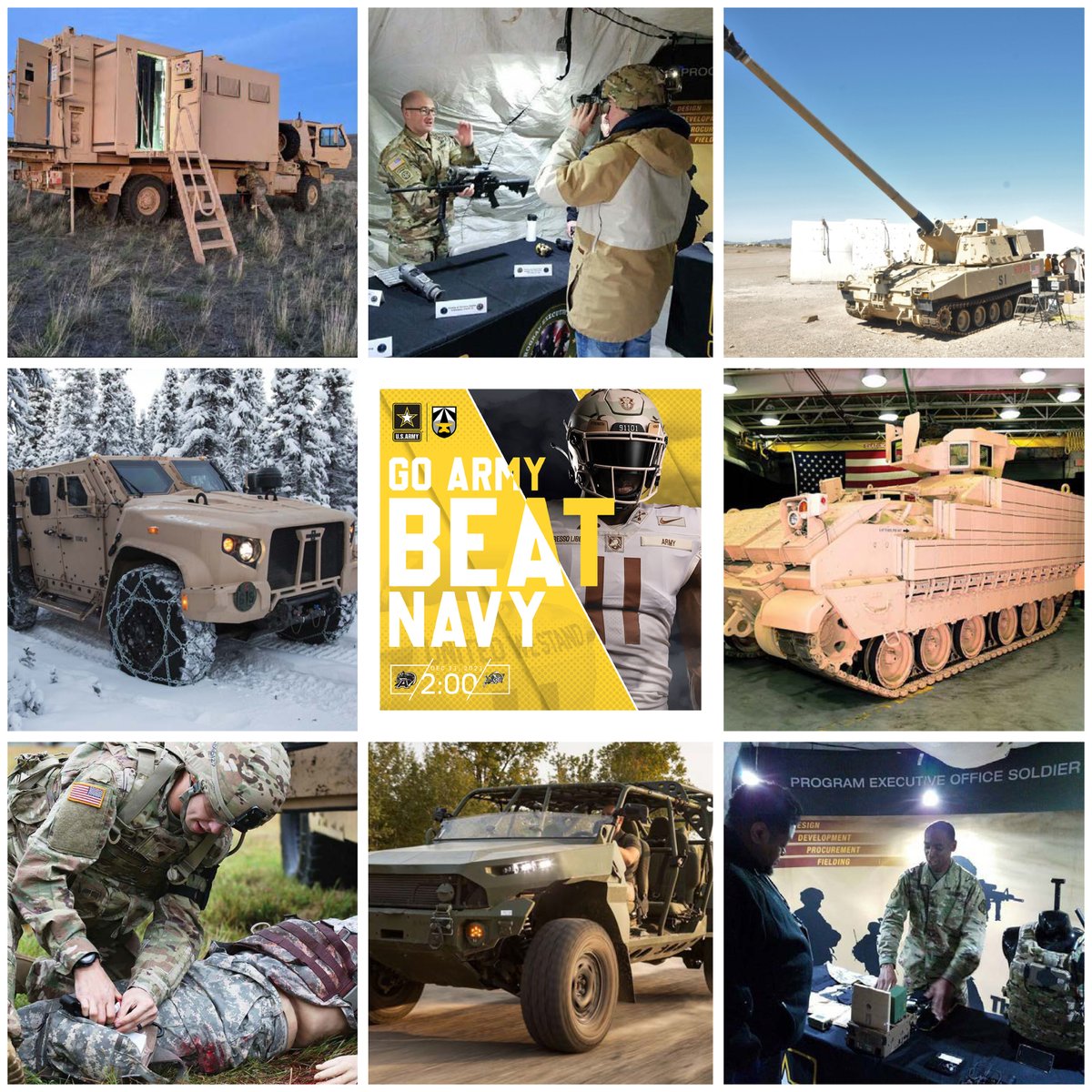 AFC & our partners are excited to showcase our joint efforts related to Army modernization at today's Army/Navy Football game!

ERCA (LRPF CFT + @peogcs)
CPI2 (N-CFT + @PEOC3T)
AMPV & ISV (@NGCVCFT + @peogcs + @peocscss)
MSTC (@usamrdc + @peo_stri)
Soldier equipment (@PEOSoldier)