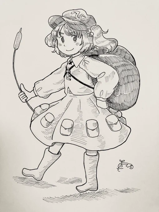 アナログお絵描き会久しぶりに参加して、にとり描きました。今まで描いたアナログの中で多分一番出来が良いかもしれん…。絵に関するコメントとあとがきはほぼネタです。

#PAINTERSHIGH16 