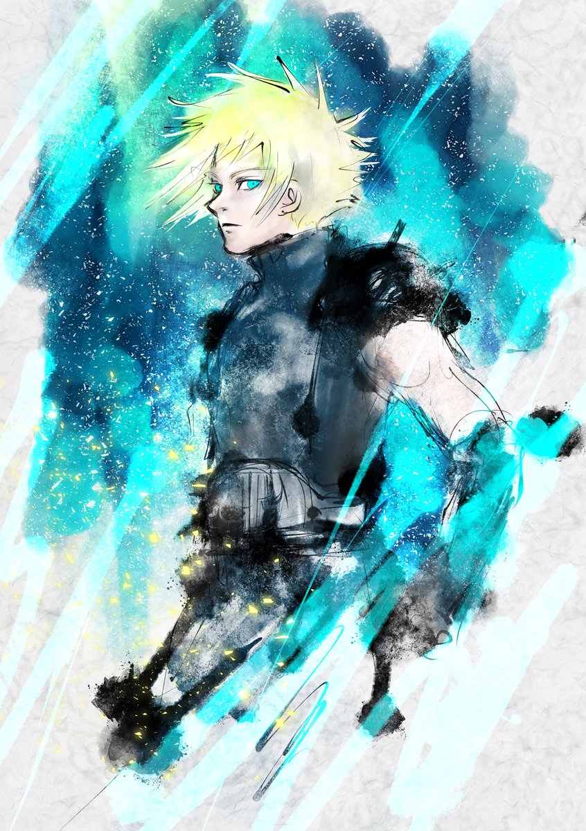 動画観てるけどかっこいいね Ff7r クラウド Fanart ごまたんたんのイラスト