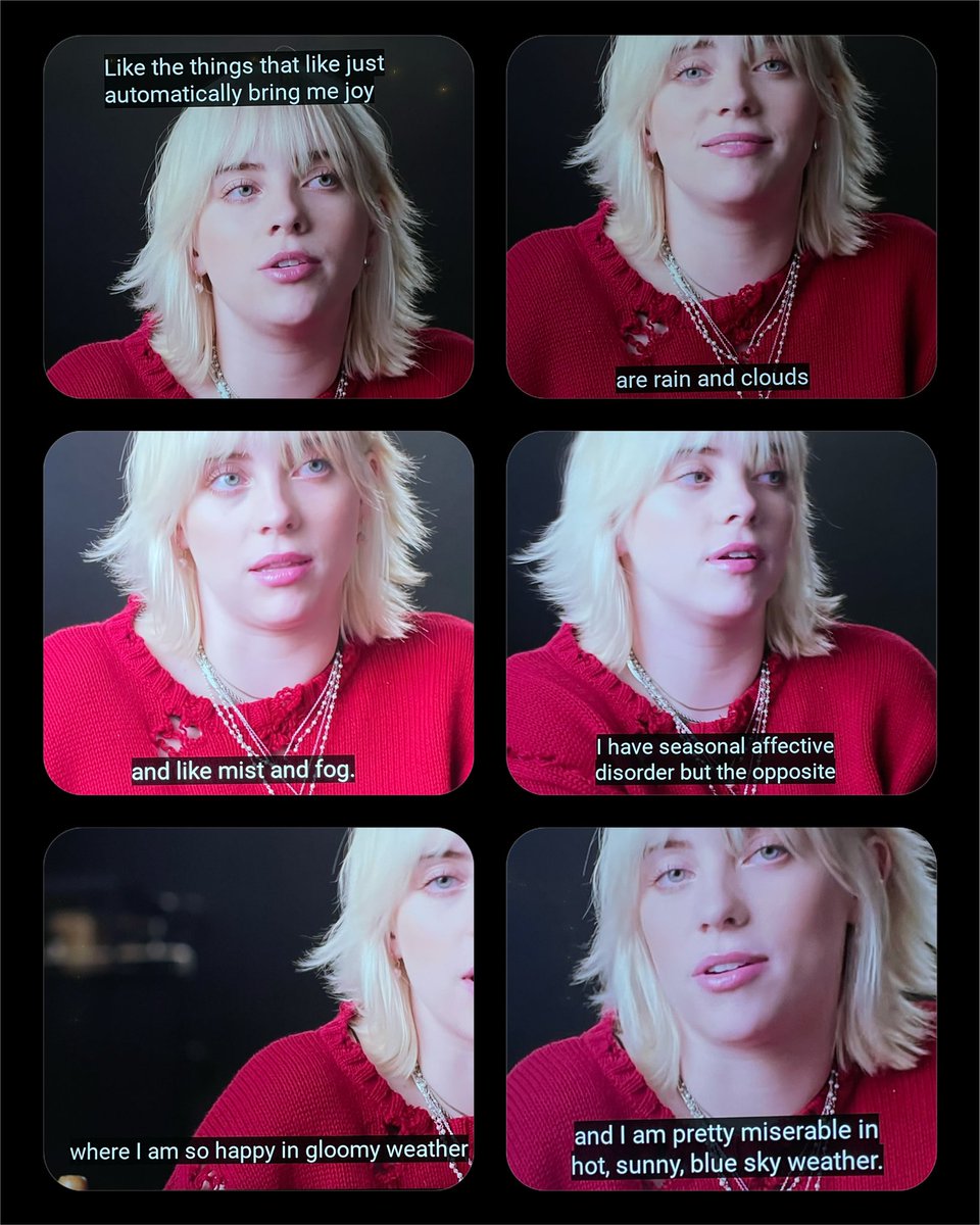 RenatheHelen's tweet photo. Did anyone else watch @billieeilish @VanityFair fifth year interview, and thought: 
“you should really live in Norway!!
You would be happy 90% of the year!”

Just me? https://t.co/5WfSeTX10U