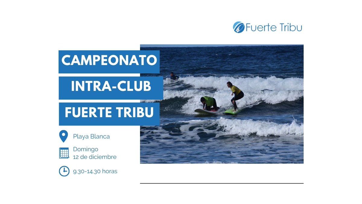¡Os esperamos mañana en el Campeonato de Surf Intra-Club Fuerte Tribu! Ven a disfrutar de una día de surf con la Tribu ;-) <a href="/FundacionDISA/">Fundación DISA</a> <a href="/AytoLaOliva/">Ayuntamiento de La Oliva</a> <a href="/VisitPuerto/">Puerto del Rosario</a> #surfinclusivo #surfadaptado #surffuerteventura #fuerteventura