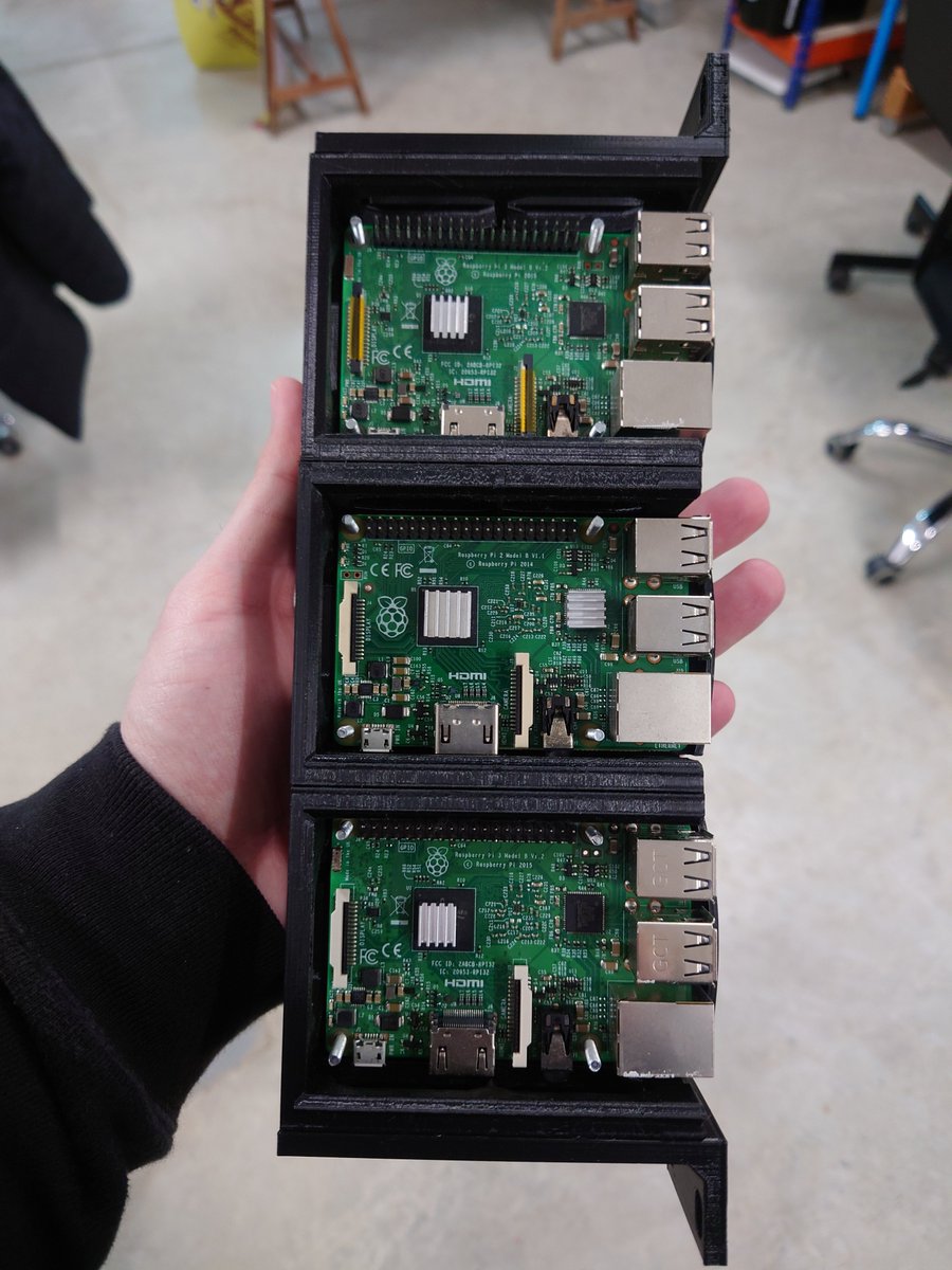 linuxct's tweet photo. RPi cluster for k8s tinkering soon, with @juliosddr @PablockMS @Cris_gl19 @n0p @MaRolM21 @EnriFerCt @djfafy https://t.co/sO5UdFTq2y