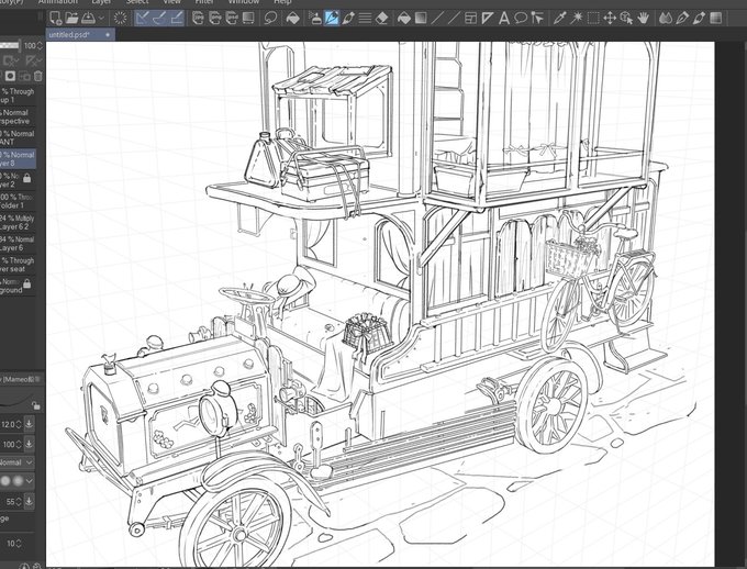 im still thinking what to add... i am sketching and lining at the same time...im just sleepy 