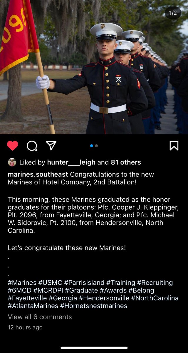 WHSLaxBoys's tweet photo. Super proud of OUR 2021 Graduate of WHS and Area 6 - 5A Player of the Year in Lacrosse! He graduated as an Honor Graduate from his class at Parris Island and is now a US Marine - Cooper Kleppinger!!!!! #F.A.M.I.L.Y. #WinTheMo #Leader @WHSAthletics_ https://t.co/zjND5bNuVC