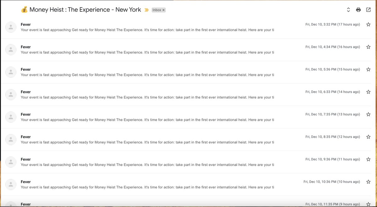 Yes, I'm very excited about my event but there might be an issue with your notifications service <a href="/fever_us/">Fever US</a> #productionbug