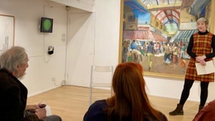 TheLondonGroup1's tweet photo. ⁦@TheLondonGroup1⁩ President ⁦@AmandaLoomes⁩ introducing #AnthonyEyton RA’s inspiring talk at the LG Christmas show last Thursday 

Anthony has been an active member of the Group since 1961 https://t.co/bcXRcgKOAd