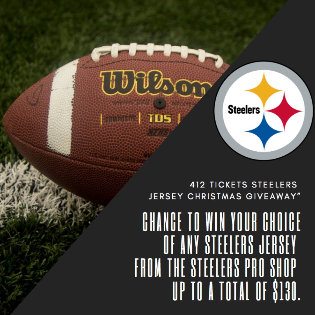 11th Day of #Christmas We give to You #SteelersJersey
Chance to Win your Choice of a #SteelersJersey <a href="/SteelersShop/">Steelers Pro Shop</a>  or <a href="/OfficialNFLShop/">Official NFL Shop</a> up to a $130 Total
Starts Now until Sun 12/12 11:59pm
Enter: Follow, Retweet &amp; Tag 4 Friends
You can Enter on our IG &amp; FB Pages <a href="/412Tickets/">412 Tickets</a> too