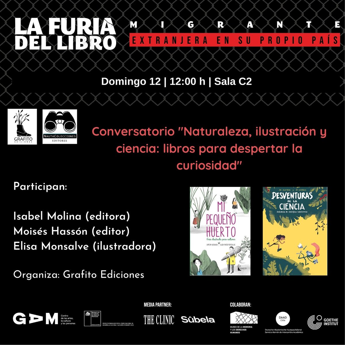 🌿Mañana domingo conversaremos junto a <a href="/Nauta_Coleccion/">Nauta Colecciones</a> y Elisa Monsalve (ilustradora) sobre ilustración, ciencia y libros para despertar la curiosidad. 
🌿12 h - Entrada gratuita.
¡Nos vemos en la <a href="/lafuriadellibro/">La Furia del Libro</a>! 📚