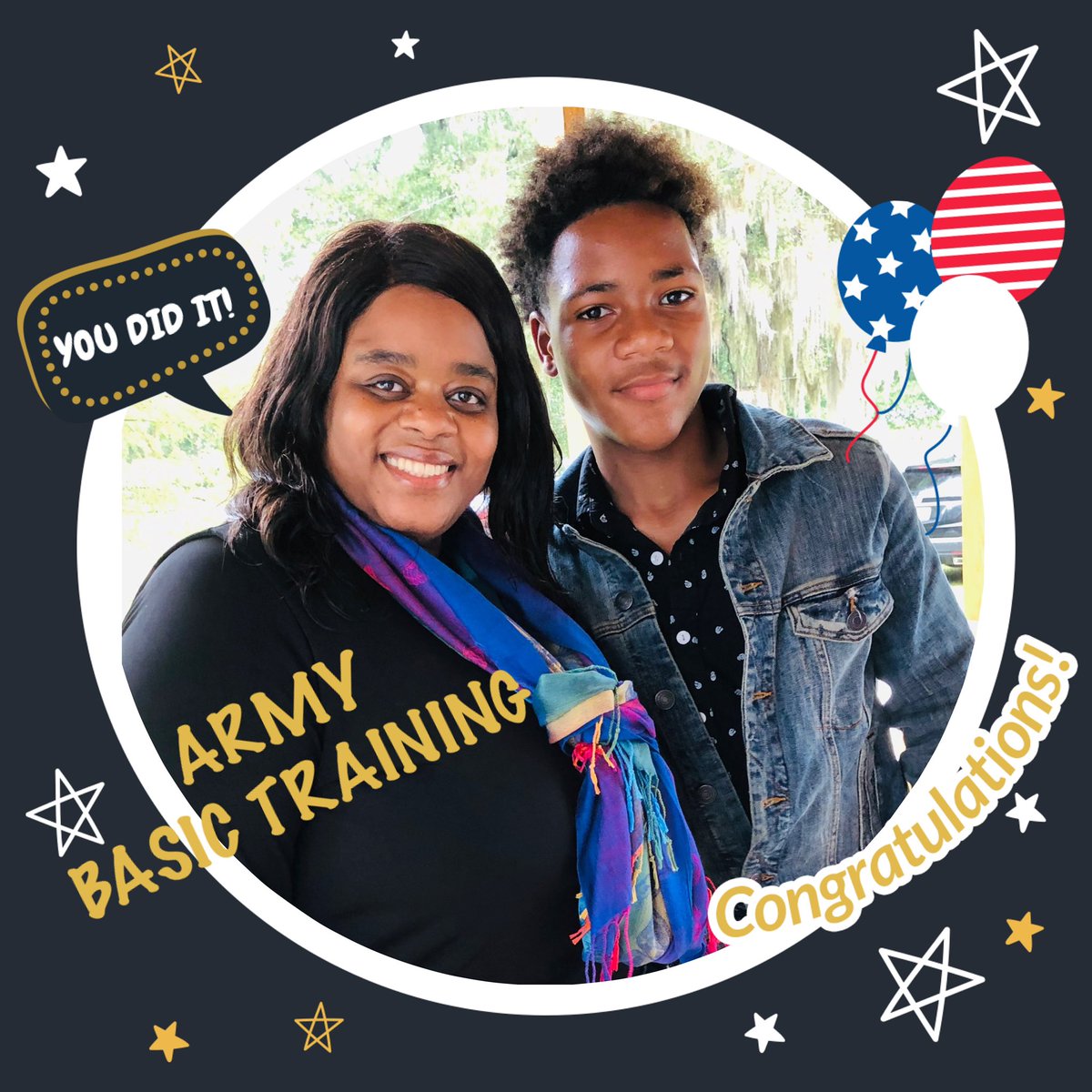 DrPKRoberson's tweet photo. So proud of these two excellent young people from our church. One graduated from Army Basic Training last week and one graduated from college yesterday!! 🙌🏾🪖🇺🇸🎓 https://t.co/tbxgeHraLw
