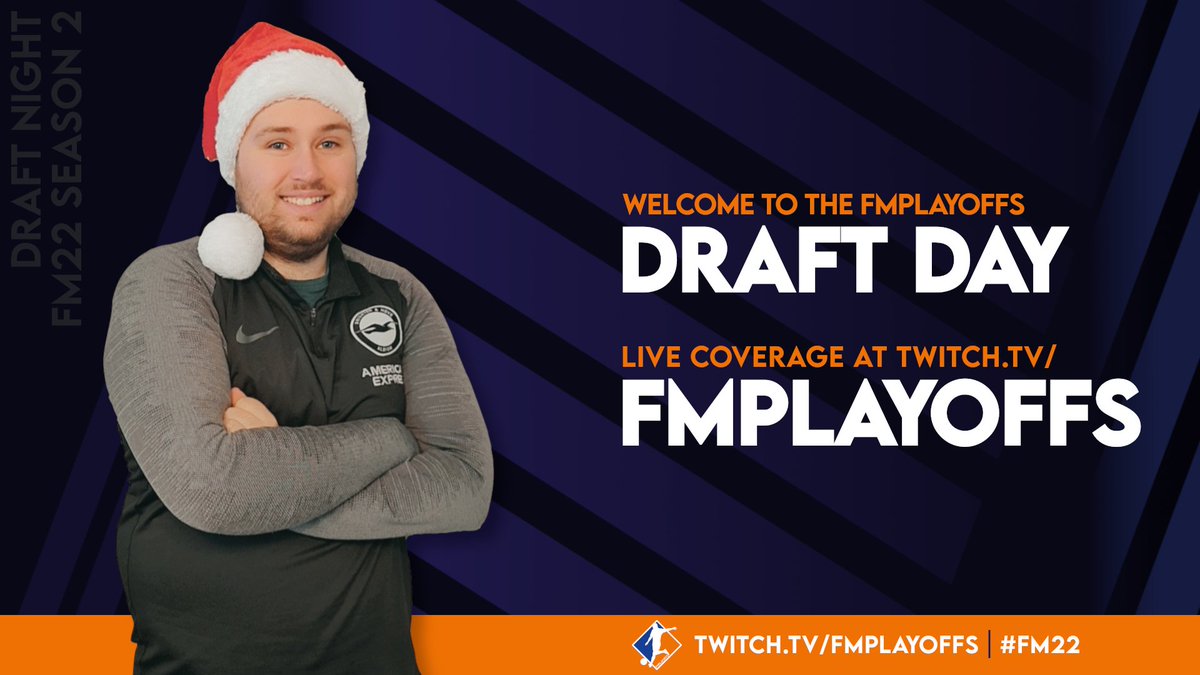 FMPlayoffs's tweet photo. Welcome to #FMPlayoffs Draft Day!

Join @MallidonTweets, @GiordGoofy, @tonyjameson &amp; @RichDangerOwens for live coverage on #TheDraftShow from 6:45pm GMT.

We have 6 legends and 6 more surprises thrown in to the Draft Pool...it's the season of giving after all. :)

📸 @PUMPSTERFM https://t.co/0ckD1JtWYt