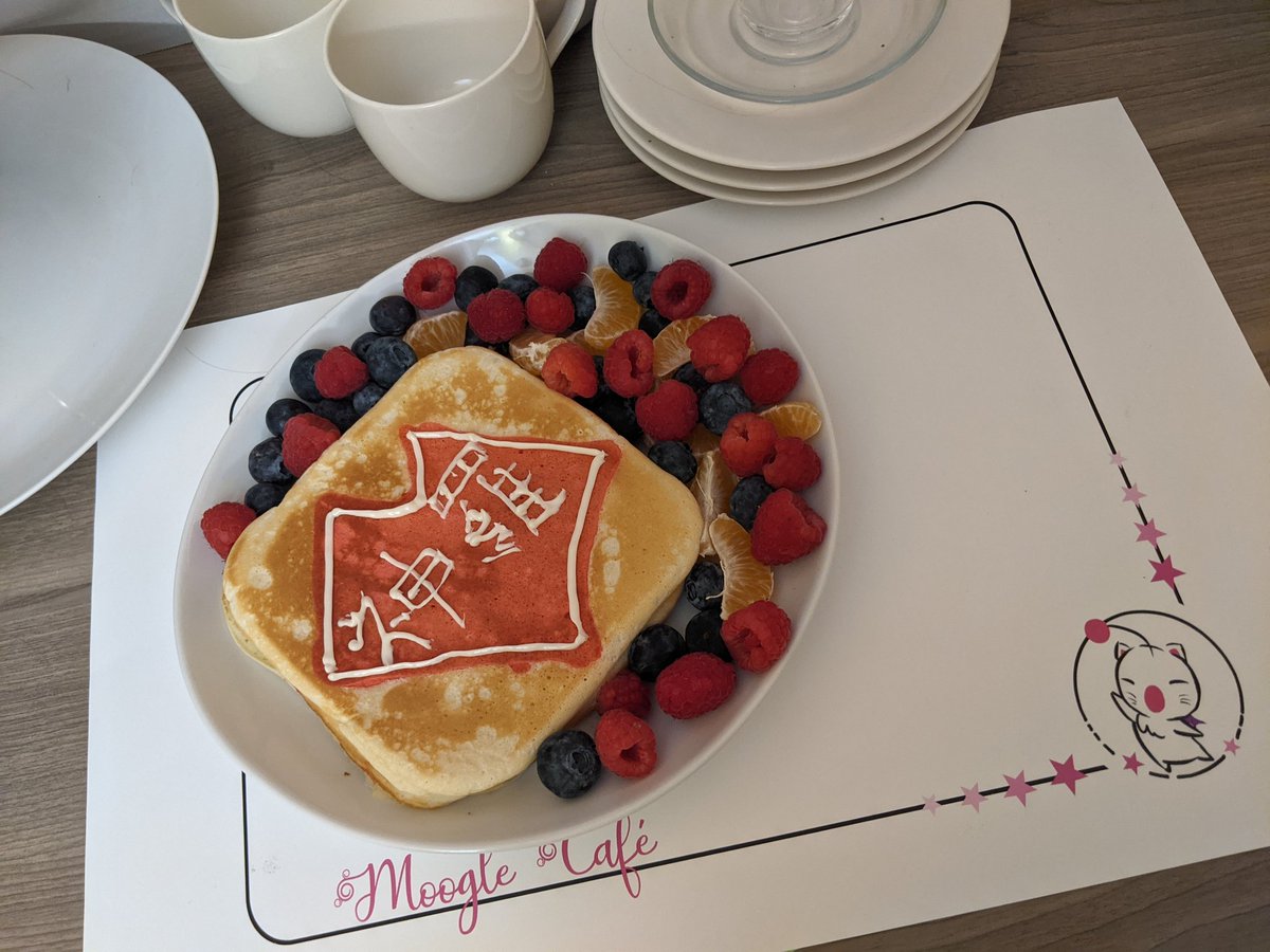 mooglecafe's tweet photo. Good morning! Are you enjoying the holiday season? Today we're serving up Shinra hotcakes!
#SHINRA #FF7 #FFVII #FFVIIRemake #mooglecafe https://t.co/vEyvbChkEe