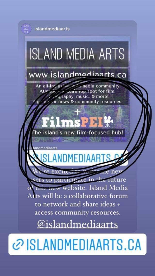 Hey all, this account on IG is not ours nor is it @FilmPEI and we are not affiliated with it.