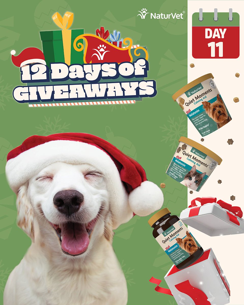 The winner of our #Day10 Mushroom Max #Giveaway is Isabella Tugman!

#Day11-❤️ &amp; RT for your chance to win the Quiet Moments product of your choice!

Winner announced 12/12! 🐶🐱
#12DaysofGiveaways #NaturVet #forthehealthofyourpet

bit.ly/NaturVetQuietM…

#dogs #cats #pets #pup