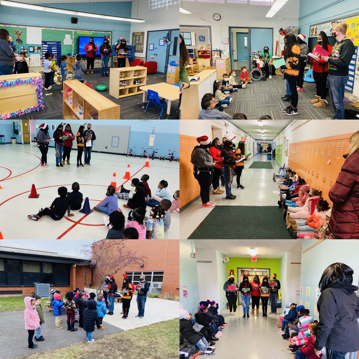 STwiford2006's tweet photo. Me. Gort and his his holiday carolers paid a visit to our school. The building is filled with comfort and joy @GreenBayECC #coreexperience #JoyfulEnvironment #d187together #d187strong #d187juntos https://t.co/LHoQRrVJlo