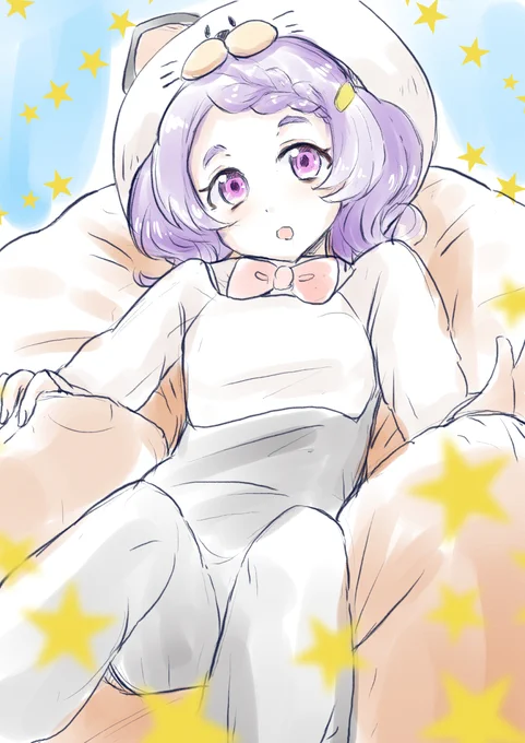 #グリモアワンドロワンライ企画お題「西原ゆえ子 / パジャマ」魔法祭での衣装が気に入って、そのままパジャマにアレンジした、ゆえ子ちゃんです(^^今回はワンドロに参加できました 