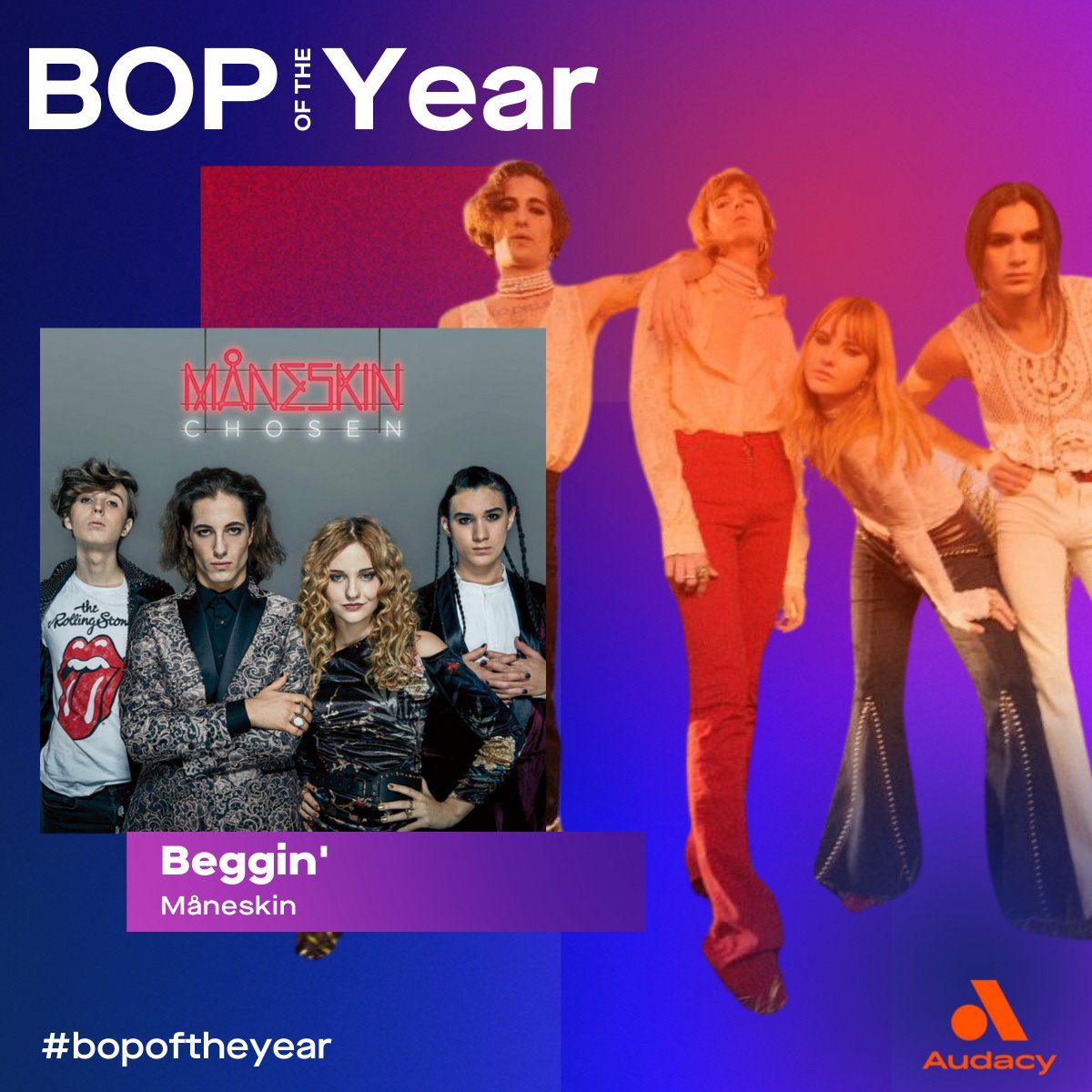 Obviously I vote #Beggin for #BopOfTheYear with <a href="/Audacy/">Audacy</a> and <a href="/thisismaneskin/">MåneskinOfficial</a>