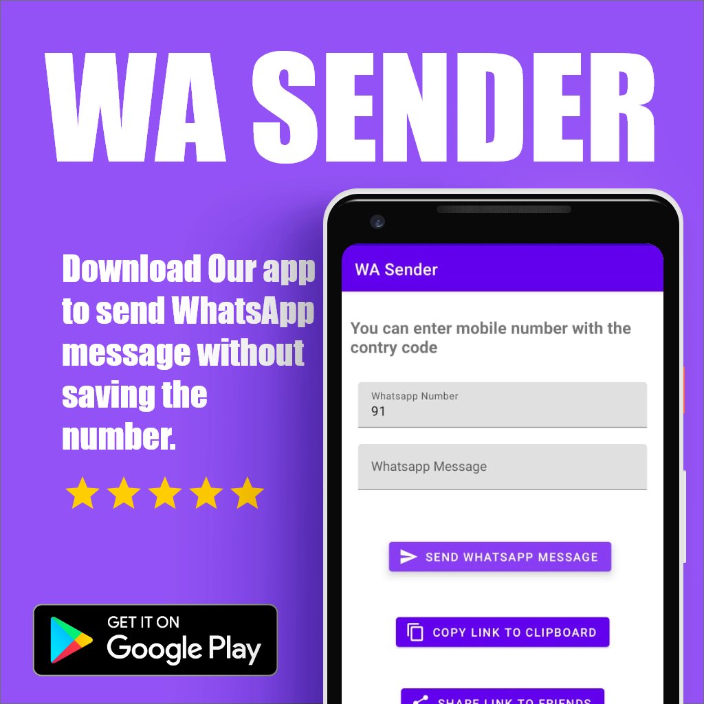 prahladinala's tweet photo. Download WA Sender From Playstore to Send WhatsApp messages without saving their number

Share your feedback in the comments

Link:
https://t.co/36xtFYEArH https://t.co/hAK05hTmWS