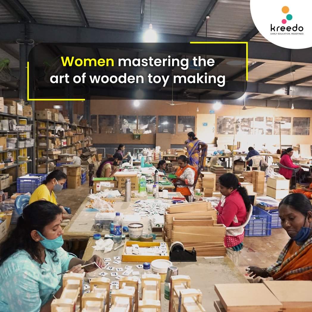 We have always had more women than men at work. Super proud of the 100+ #women in our #toys #manufacturing unit who work to be independent, become more aware as people and of course support their families. #inspiring #kreedo