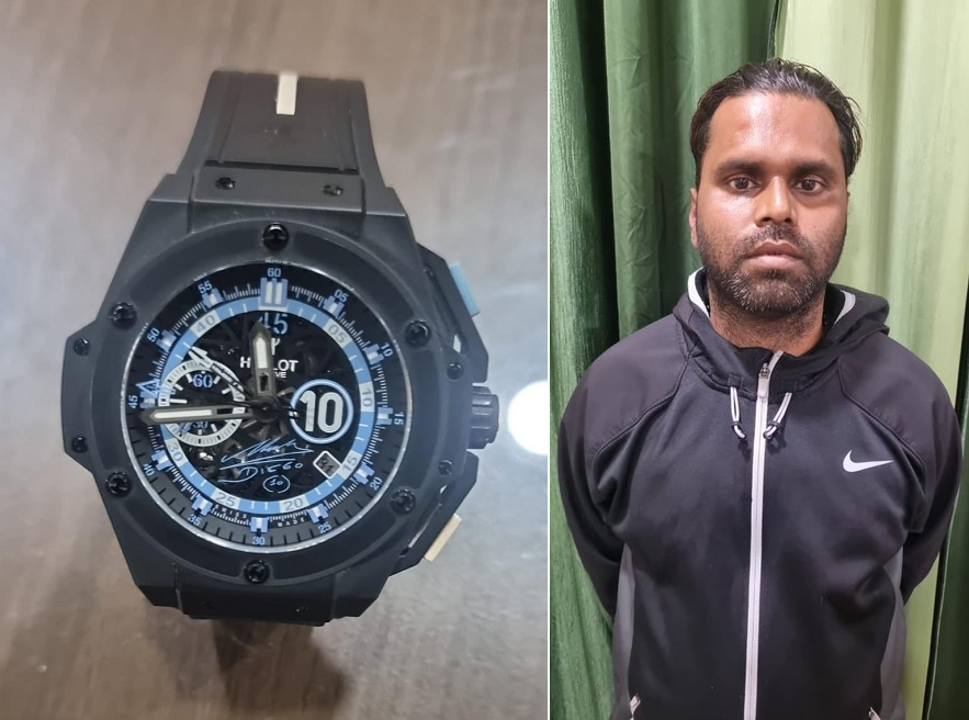 AgenciaTelam's tweet image. La Policía india informó este sábado que recuperó un reloj robado y personalizado del fallecido exjugador Diego Armando Maradona, y detuvo a un sospechoso por el presunto robo del objeto en Dubai