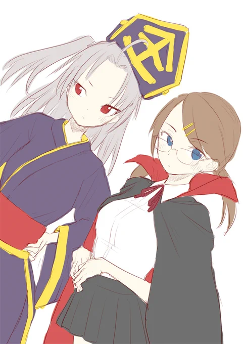 二人で1時間は無理がある#式姫お絵かき60分一本勝負#夜摩天#吸血姫 
