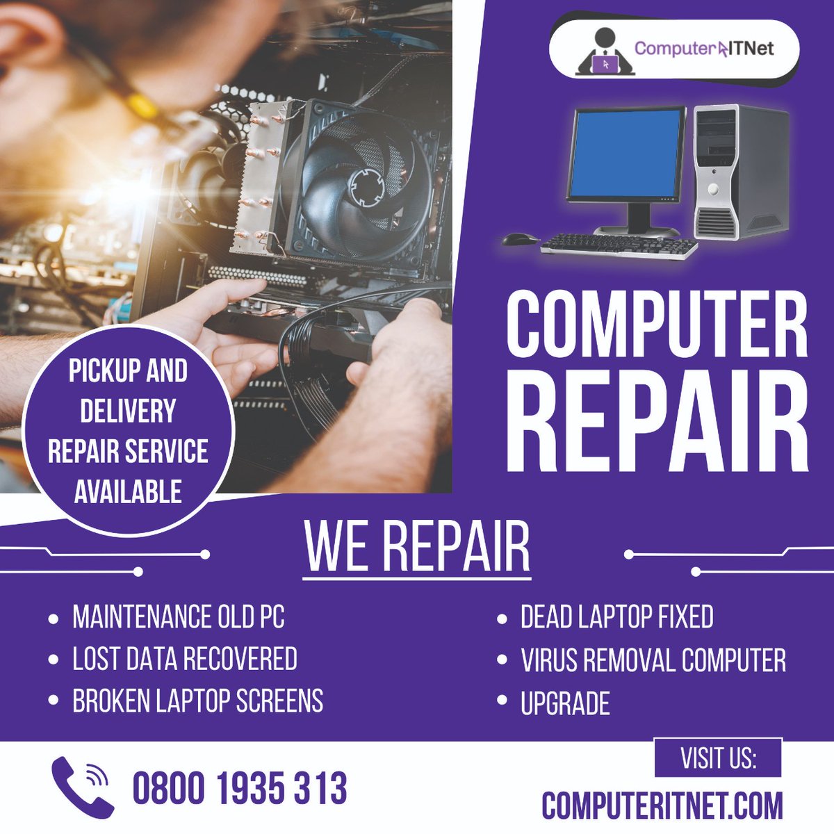 computeritnet's tweet image. We will repair 💻your computer fast.

We provide💻 top-notch quality computer repair services🖥️

𝗕𝗼𝗼𝗸 𝗡𝗼𝘄: computeritnet.com
 
🤙🏻𝗖𝗼𝗻𝘁𝗮𝗰𝘁 𝗨𝘀: 0800 1935 313 📲
24 Hours Support By Appointment
 
#computeritnet #computerrepairservice #computerrepairs #London #UK