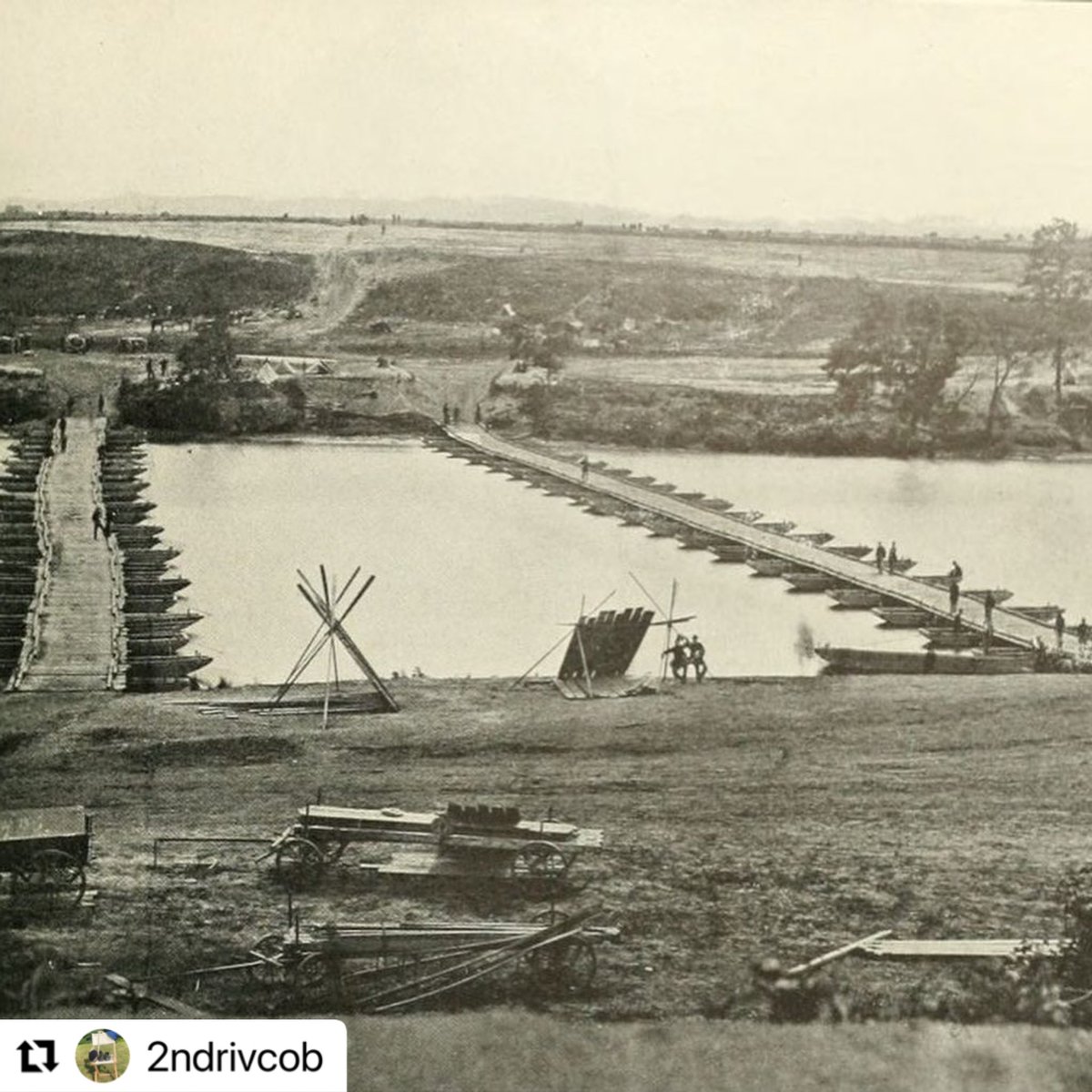 2ndrivcob's tweet photo. #OTD The battle of #Fredericksburg kicked off. The Lower Crossing was 1.5 miles below Fredericksburg, and the first Union forces over these bridges were Company’s I K & B of the 2nd Rhode Island. CPT Samuel B. M. Read leading the assault. #rihistory #2riv https://t.co/7D1gP1MZHj