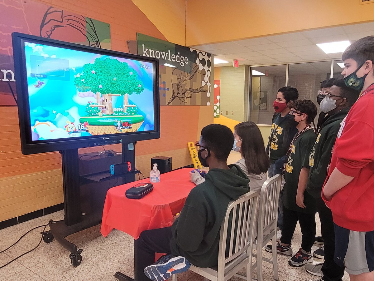 ShotwellNews's tweet photo. Happening Now! @ShotwellMS_AISD Super Smash Bros Ultimate Tournament - with host/sponsor Mr. Rocquemore is in action.  Gamers in the house! @DeniseWin17 @aljosephlewis20 @MrJNickerson https://t.co/RPcvVkNpK1