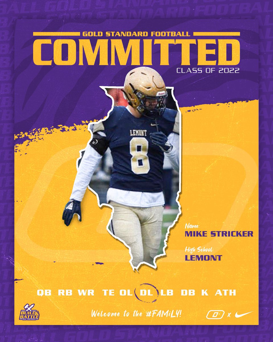 mikestricker04's tweet photo. Committed!!!!!!!🟣🟡 
@williehayes47 @lemont_football @C4eliteJ @youngbloodgreg @CoachHehman https://t.co/oShbgta5Mh