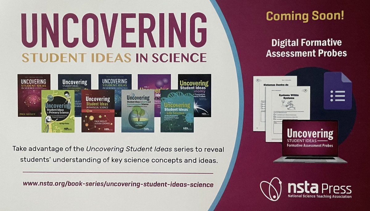 susanpagekeeley's tweet photo. Did you know the Uncovering Student Ideas probes are going digital with Google Classroom so you can easily organize and use the data? #NSTA #NSTALA #NSTA2021 #NSTA21 https://t.co/DsdTn9B4Th https://t.co/FBE9yWFWp9