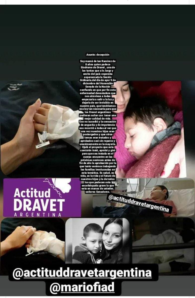 <a href="/ActitudDravet/">Actitud Dravet</a> @valeriaschapira <a href="/osvaldobazan/">OB</a> <a href="/analiabocassi/">analia bocassi</a> <a href="/almumunera/">Almudena Munera</a> <a href="/CRONICATV2/">CRONICA TV</a> <a href="/lacapital/">Diario La Capital</a> <a href="/LANACION/">LA NACION</a> <a href="/clarincom/">Clarín</a>  los Dravet argentinos esperanpor la ley que los visibilice y permita una mejor calidad de vida. Aprobada por la comision de Salud, debe tratarse o.pierde estado