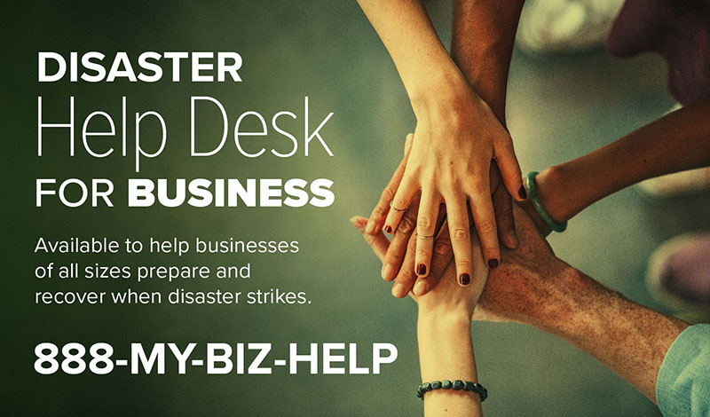 Our Disaster Help Desk is here 24/7 to help businesses recover as quickly as possible after a disaster strikes. If your business was impacted by recent #tornadoes, call 1-888-MY-BIZ-HELP to speak with our team today. bit.ly/2FCtItl #DisasterBizHelp