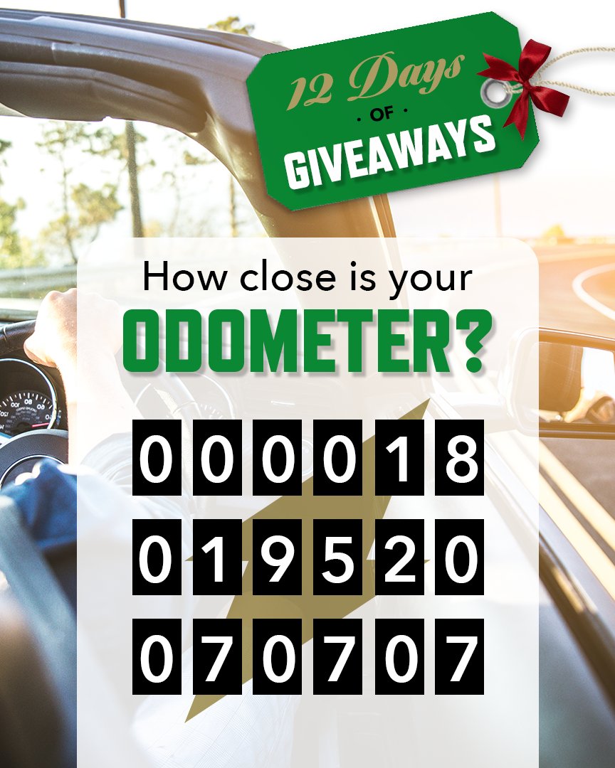 interstatebatts's tweet photo. #12DaysofGiveaways Day 6️⃣:

Do you think your odometer reading is the closest to one of these three numbers? 🚗 Let’s see it! Retweet this and reply with a photo of your current mileage and you could win an Interstate Batteries cornhole set! 🎉

#TeamInterstate https://t.co/TeaBSSBEIA