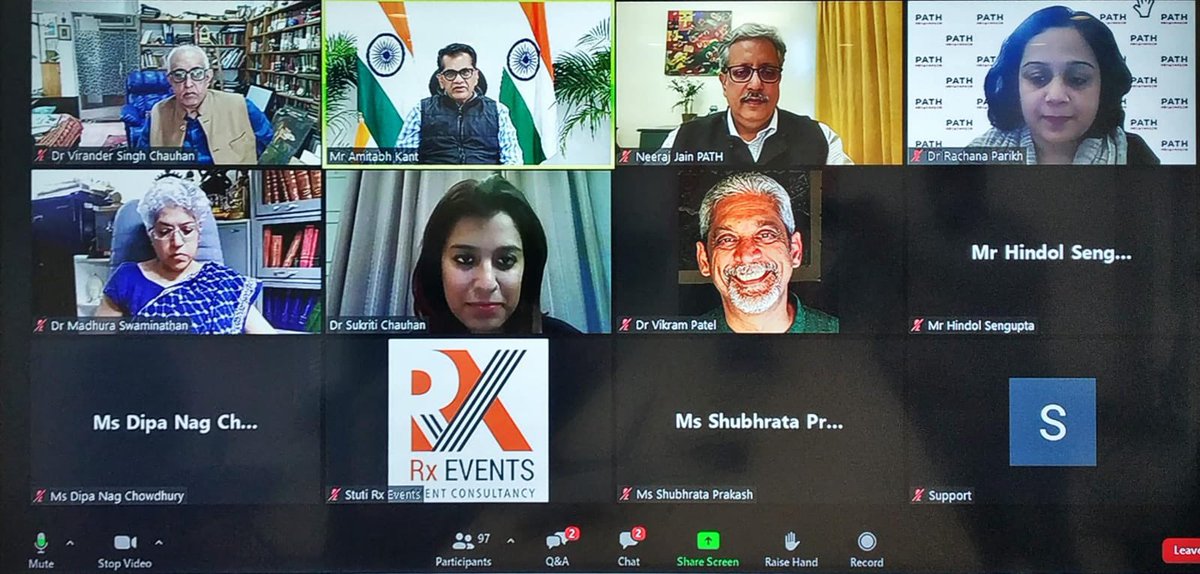 CEO <a href="/amitabhk87/">Amitabh Kant</a> delivered the special address on the pathways for dealing with #MentalHealth challenges during #COVID19, at the release of the #whitepaper series by <a href="/PATHtweets/">PATH</a> &amp; <a href="/ETI_Services/">ETI</a>.

Also, director <a href="/shubhrata_p/">Shubhrata Prakash</a> shared her experience of dealing with mental disorders.