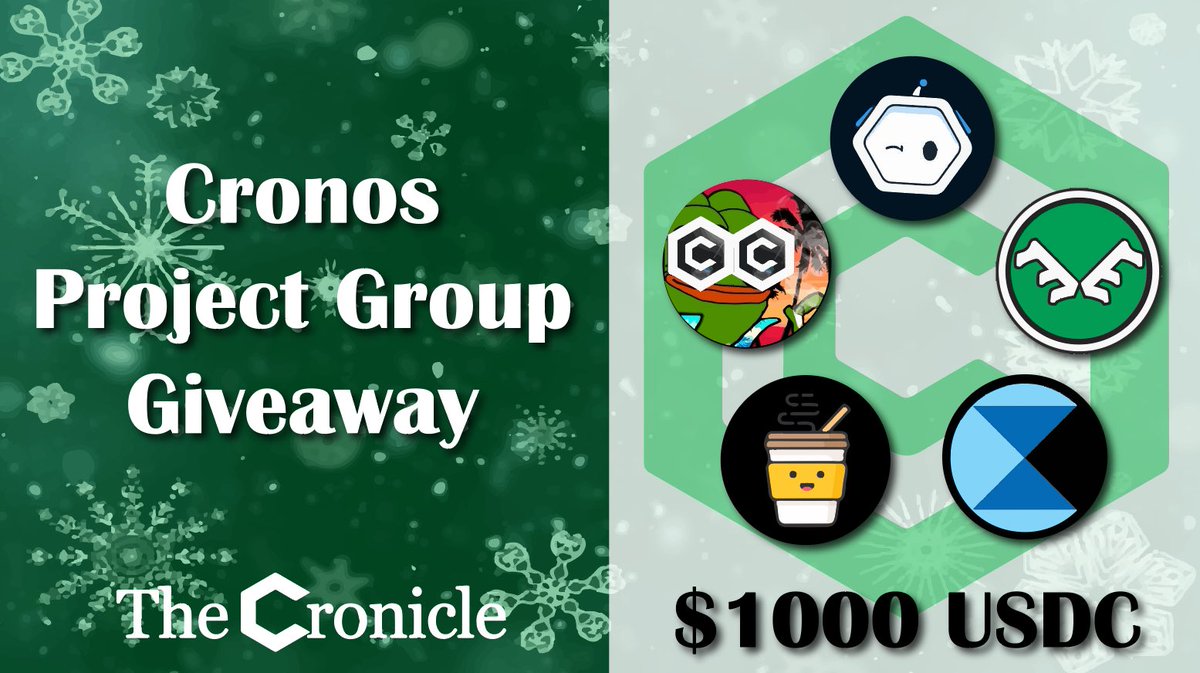 TheCronicle.com - #CronosNews #Cronos #CRO #DeFi (@thecroniclenews) on Twitter photo ❄️$1000 #Giveaway ❄️
Like/RT
Follow <a href="/TheCronicleNews/">TheCronicle.com - #CronosNews #Cronos #CRO #DeFi</a> &
☃️<a href="/KryptoDex/">Krypto DEX</a>
☃️<a href="/elk_finance/">Elk Finance</a>
☃️<a href="/crocrocoin/">CrO cRo Coin - Cronos Chain</a>
☃️<a href="/kafefinance/">kafefinance</a>
☃️<a href="/CronicalDeFi/">Cronical</a>
🏆1 Winner. $1000 $USDC. Ends 12/18!🏆
❄️GL #CroFam! Just appreciation from #Cronos projects for your support! 👏
#AWinterCelebration #CRO #FFTB ❄️$1000 #Giveaway ❄️
Like/RT
Follow <a href="/TheCronicleNews/">TheCronicle.com - #CronosNews #Cronos #CRO #DeFi</a> &
☃️<a href="/KryptoDex/">Krypto DEX</a>
☃️<a href="/elk_finance/">Elk Finance</a>
☃️<a href="/crocrocoin/">CrO cRo Coin - Cronos Chain</a>
☃️<a href="/kafefinance/">kafefinance</a>
☃️<a href="/CronicalDeFi/">Cronical</a>
🏆1 Winner. $1000 $USDC. Ends 12/18!🏆
❄️GL #CroFam! Just appreciation from #Cronos projects for your support! 👏
#AWinterCelebration #CRO #FFTB