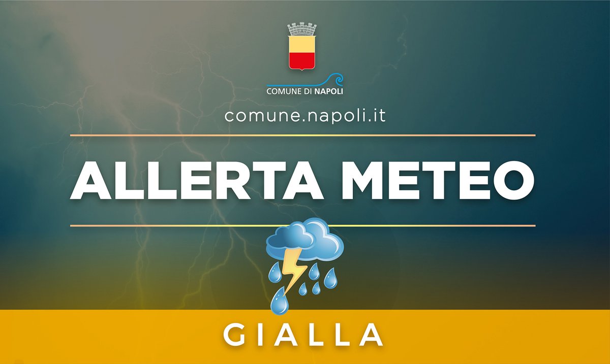 ComuneNapoli's tweet photo. #AllertaMeteoNA Avviso di allerta meteo per fenomeni meteorologici avversi previsti dalle ore 16:00 di oggi e fino alle ore 10:00 di domenica 12 dicembre 2021. Livello di allerta: GIALLA. I parchi cittadini resteranno chiusi fino alle ore 10:00 di domani https://t.co/C5atLo1Dli https://t.co/z07N1LIM7B
